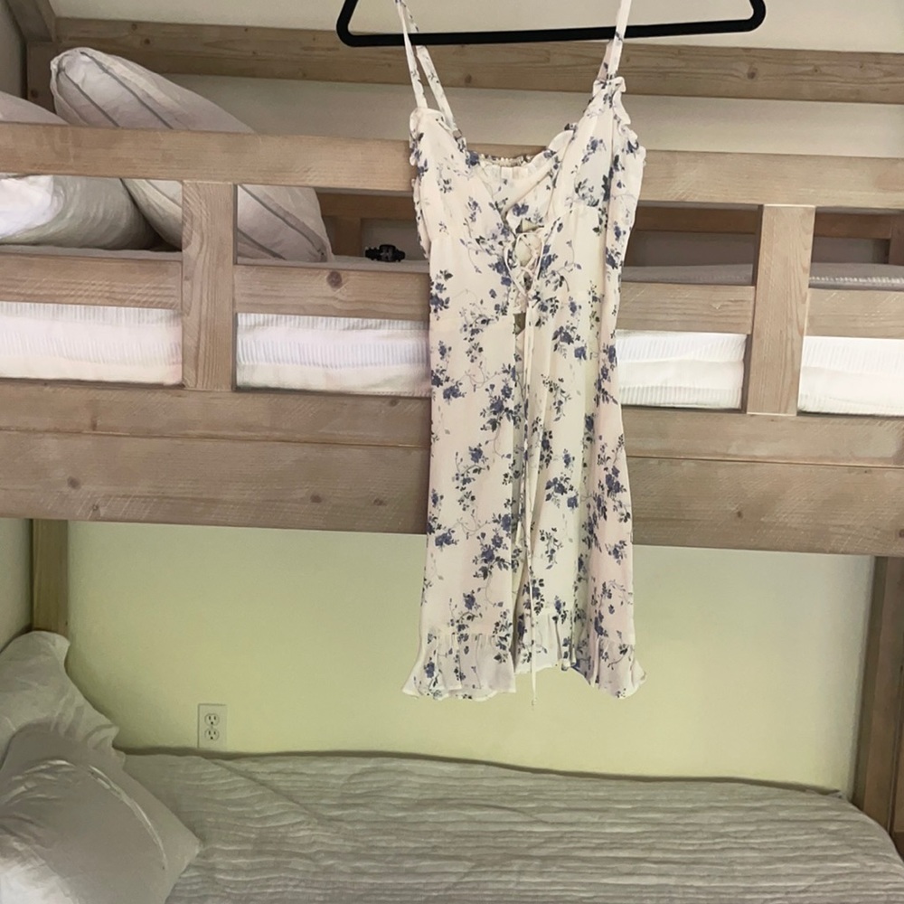 Reformation floral tie front mini dress in size 2